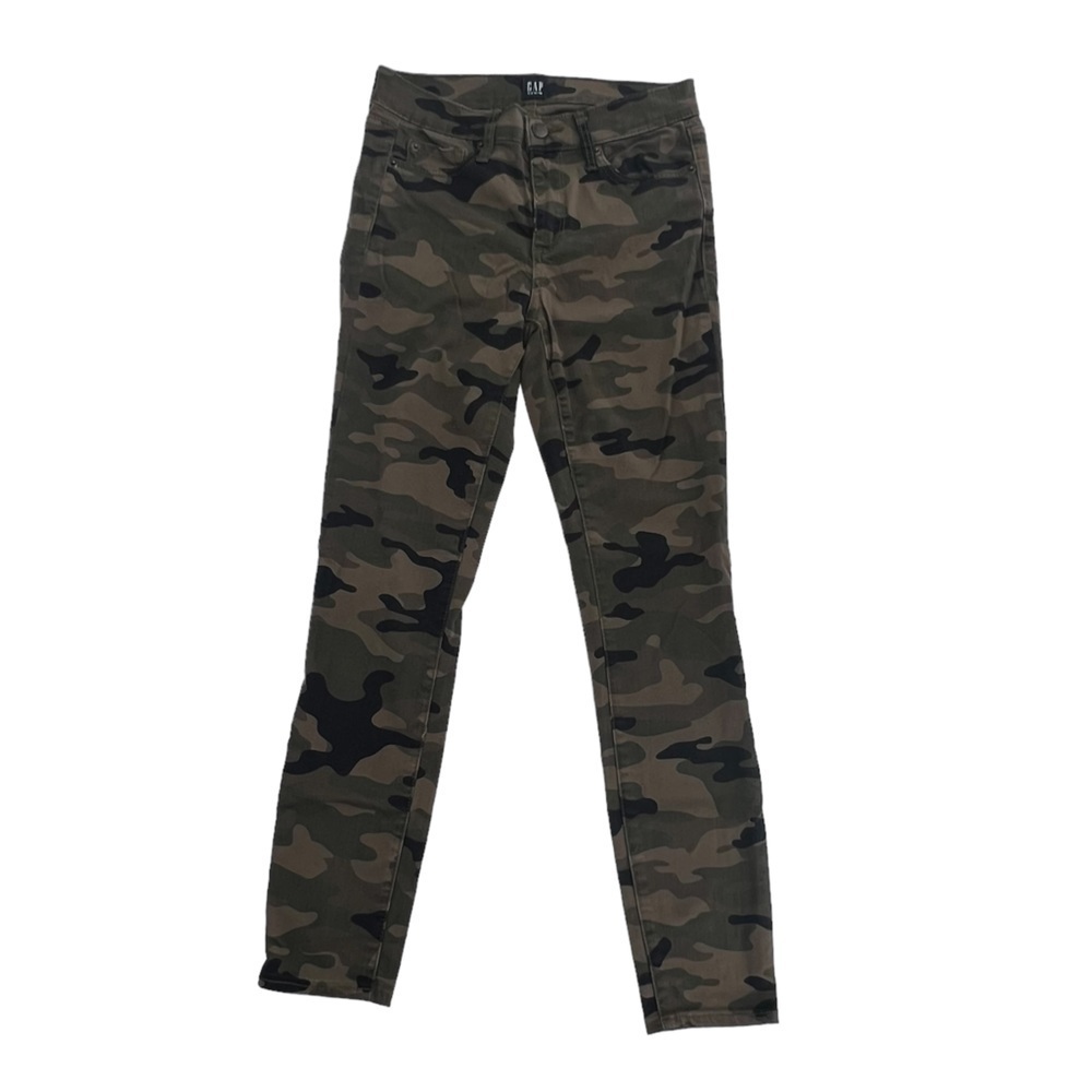 GAP Green Brown Camouflage True Skinny Jeans Size 25 Women’s